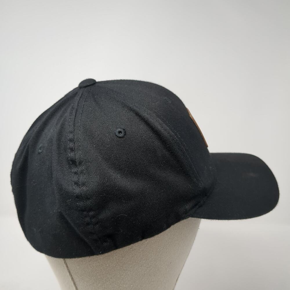 Fly Racing Leather Patch Fitted Hat Solid Black X… - image 5